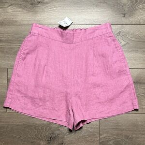 Madewell Clean Pull-On Linen Pleated High Rise‎ Casual Shorts Size Small